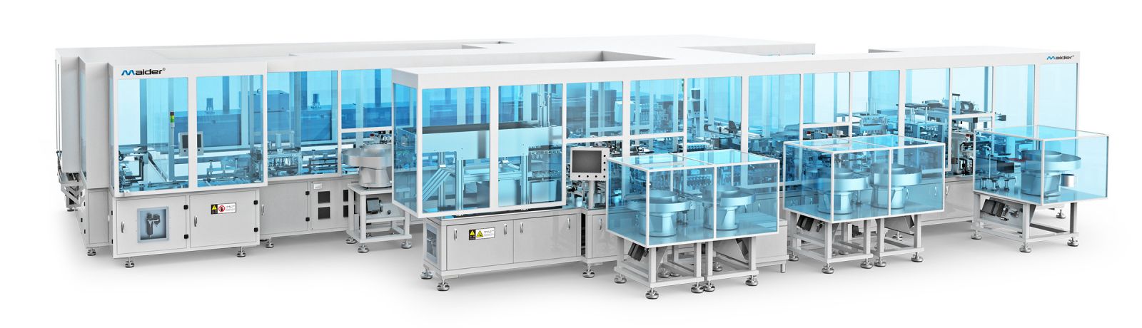 Automatic assembly line for pre-filled syringe